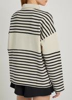 Tala Rugby Striped Cotton-blend Polo Jumper Ivory