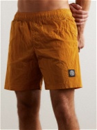 Stone Island - Logo-Appliquéd Straight-Leg Mid-Length Swim Shorts - Orange