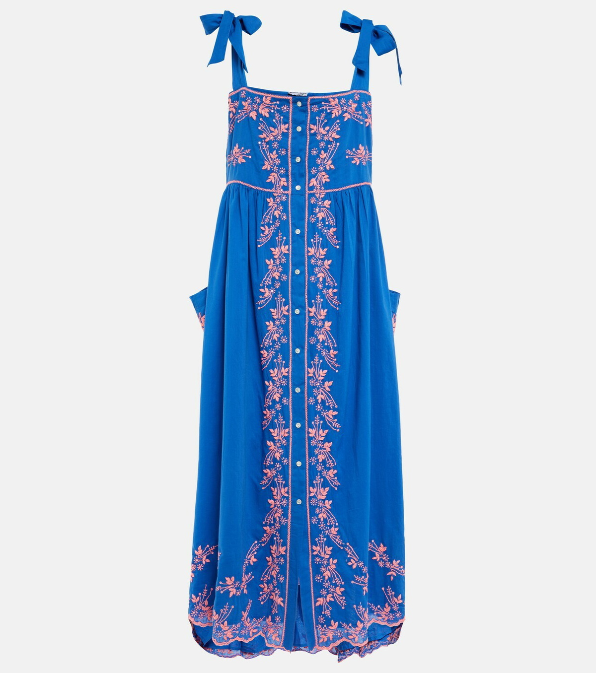 green emerald velvet dress Juliet Dunn Women's Poplin Embroidered Blouson Dress
