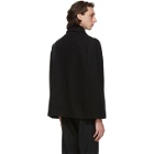 Raf Simons Black Wool Zipped Cape Jacket