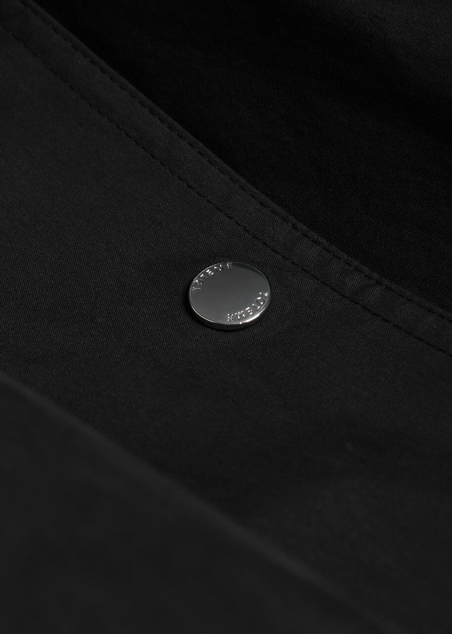Toteme Funnel-neck Cotton-blend Poplin Jacket Black