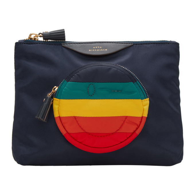 Anya Hindmarch Navy Chubby Wink Pouch Anya Hindmarch