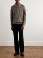 William Lockie - Slim-Fit Merino Wool Polo Shirt - Brown