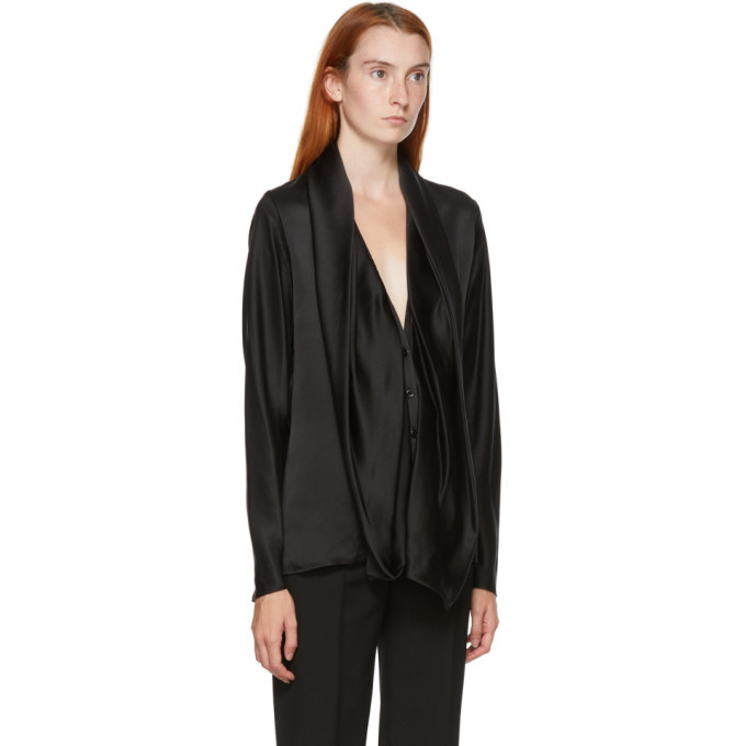 Haider Ackermann Black Silk Dali Blouse