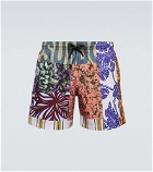 Dries Van Noten - Patchwork printed swim shorts