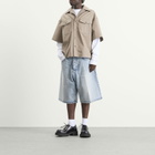 Balenciaga Men's Stay Press Vintage Denim Shorts in Bleach Light Bleu
