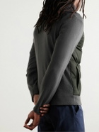 James Perse - Colour-Block Panelled Wool and Cashmere-Blend and Quilted Shell Down Jacket - Black
