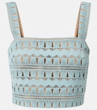 Elie Saab Knitted silk-blend crop top