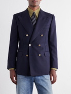 Husbands - Double-Breasted Wool-Twill Blazer - Blue