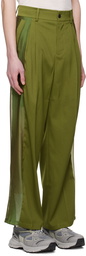 Feng Chen Wang Green Paneled trousers