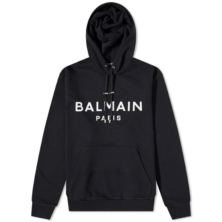 Photo: Balmain Men's Classic Paris Popover Hoody in Black/White