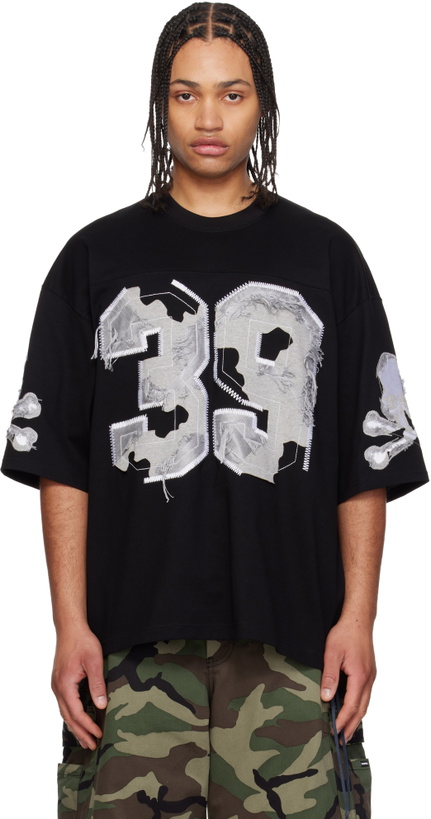 Photo: mastermind JAPAN Black '39' Distressed Patch Half Sleeve T-shirt