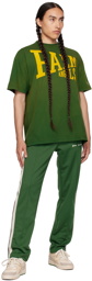 Palm Angels Green Striped Track Pants