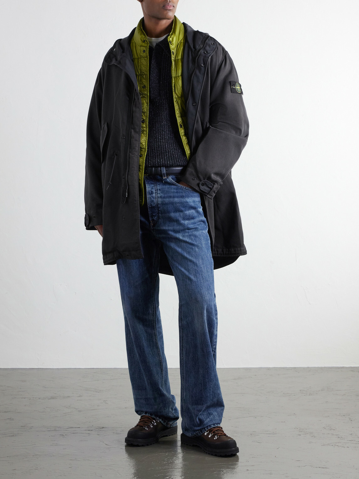Stone Island - Hooded Layered Garment-Dyed Shell-TC Parka - Gray