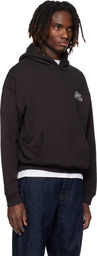 Lacoste Brown Multi Print Fleece Hoodie