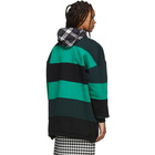 Balenciaga Green and Black Patchwork Hoodie