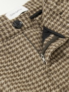 Oliver Spencer - Morton Straight-Leg Pleated Houndstooth Wool Trousers - Neutrals