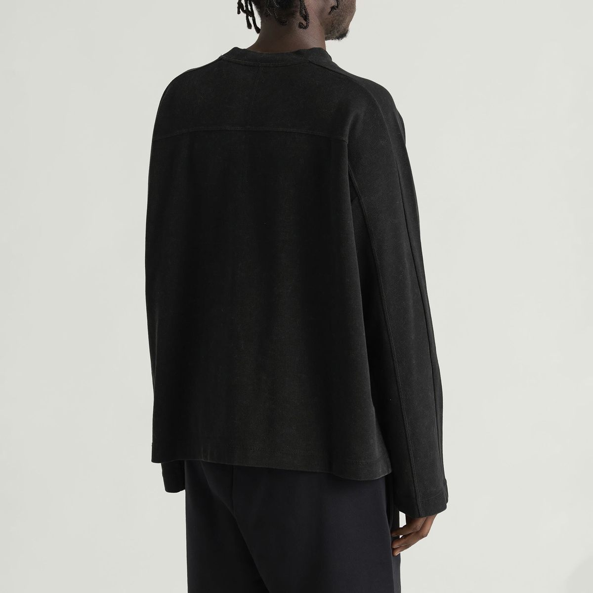 Represent 247 Men's Waffle Sweatshirt in Jet Black