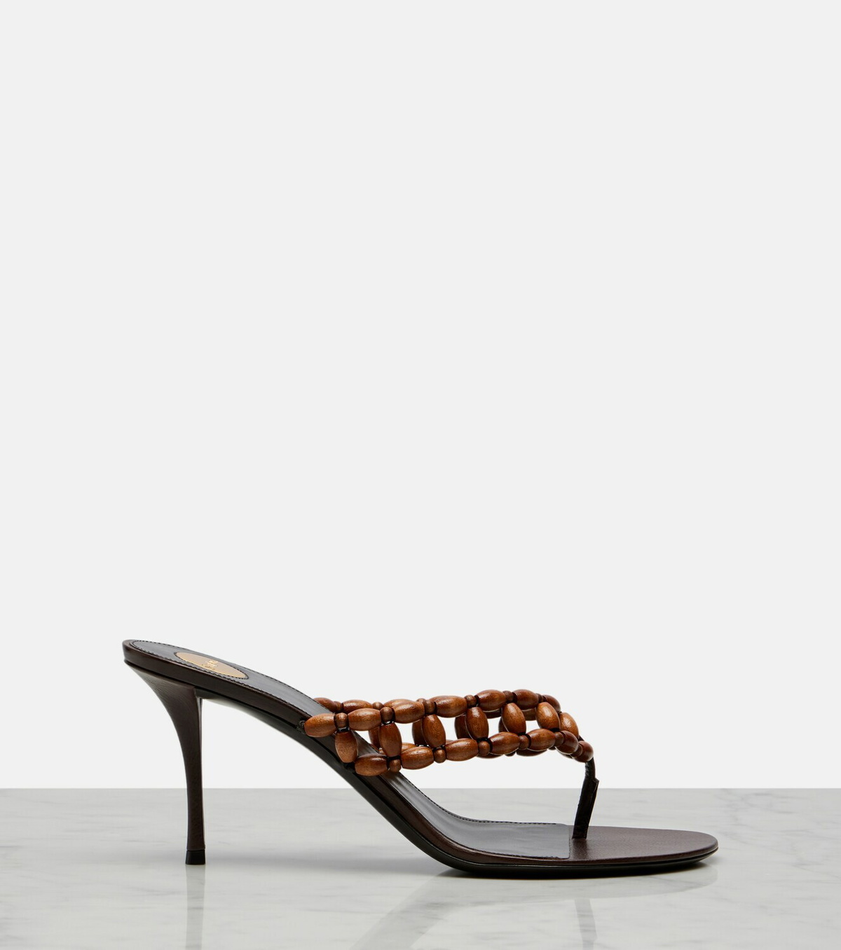 Saint Laurent Zine beaded thong sandals