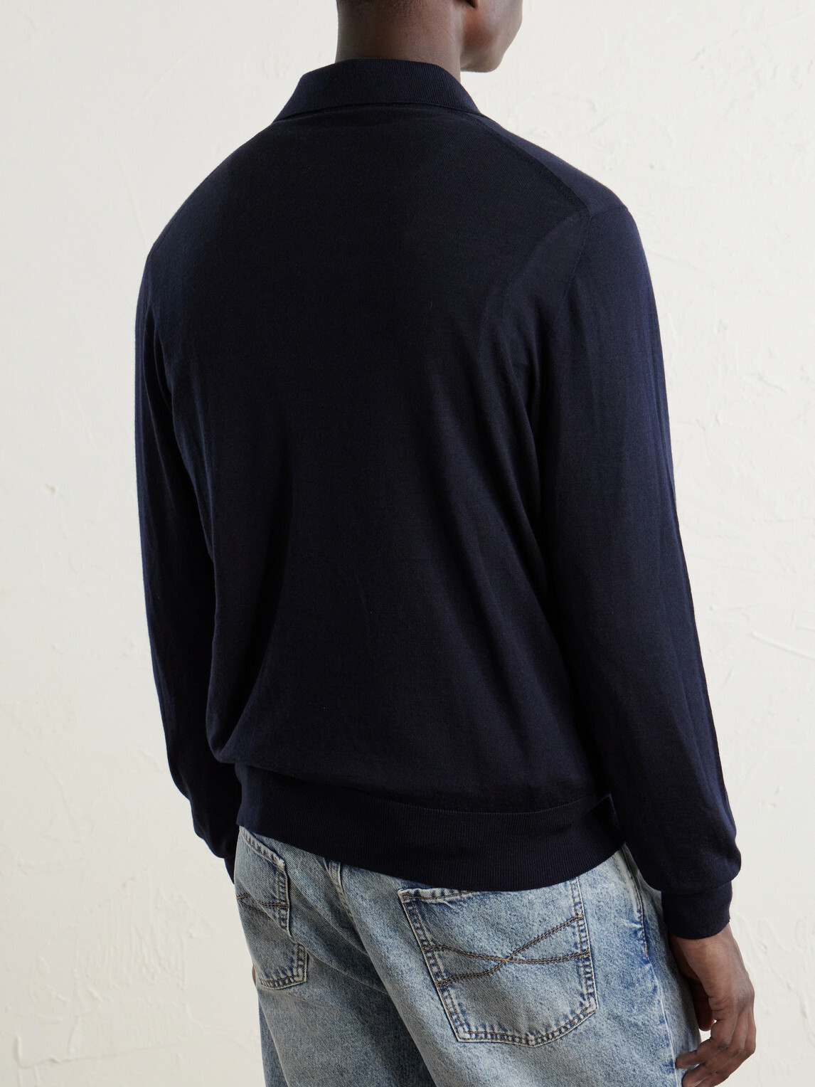 SEASE - Lasca Virgin-Wool Polo Shirt - Blue