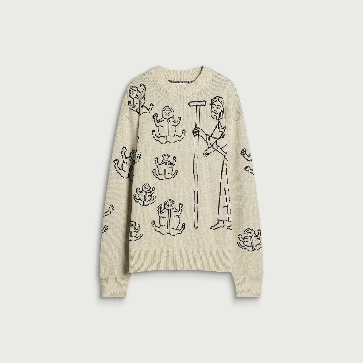 Heresy Men's Frogs! Knit Jumper in Fog