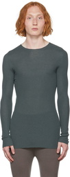 Rick Owens Blue Ribbed Sweater