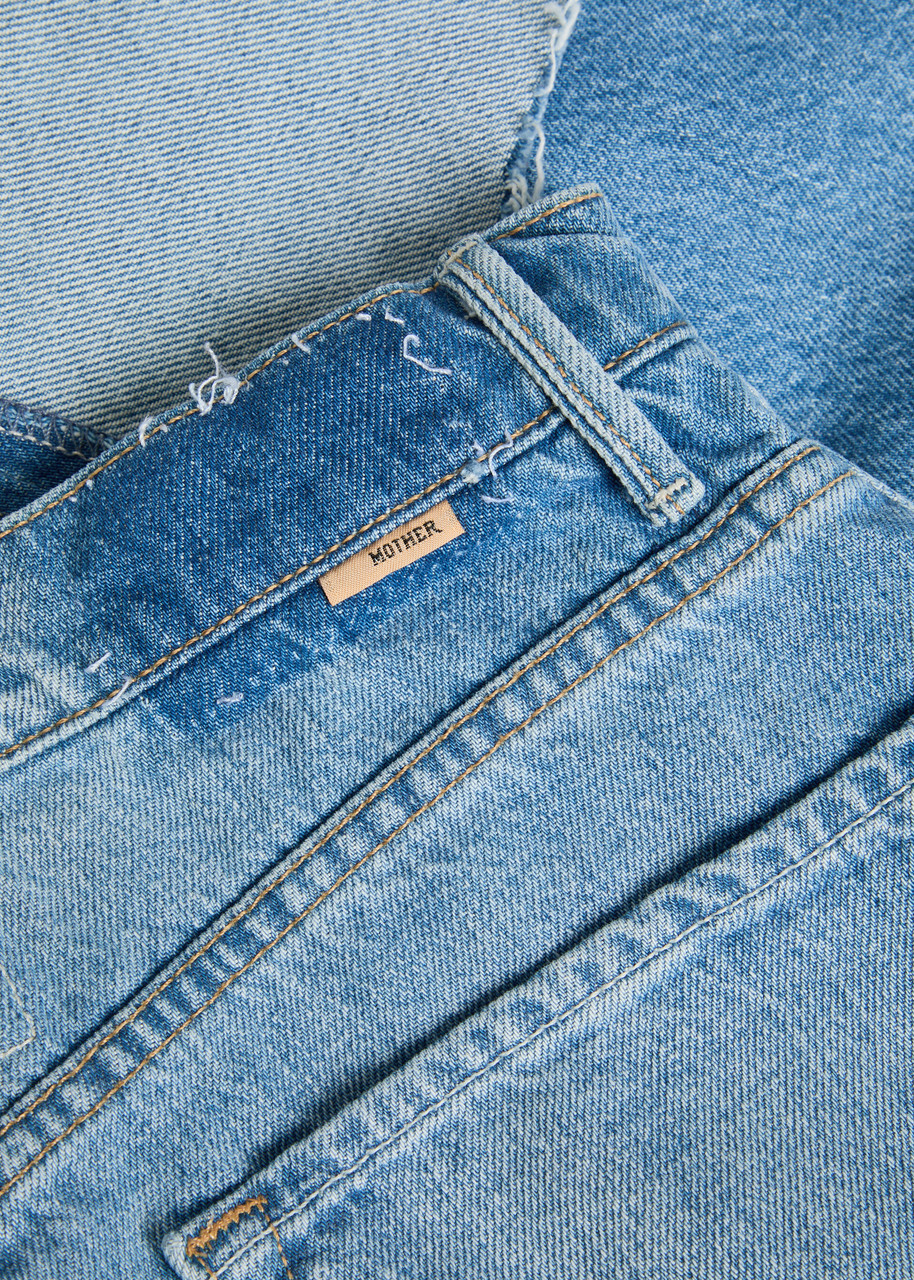Mother The Half-pipe Ankle Turn-up Barrel-leg Jeans Blue