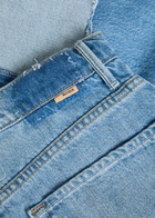 Mother The Half-pipe Ankle Turn-up Barrel-leg Jeans Blue