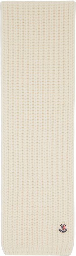 Photo: Moncler Off-White Ribbed Scarf