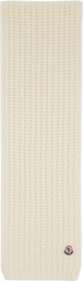 Moncler Off-White Ribbed Scarf