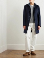 Herno - Cashmere Overcoat with Detachable Quilted Shell Bib - Blue
