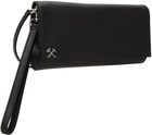 GmbH Black Faux-Leather Clutch