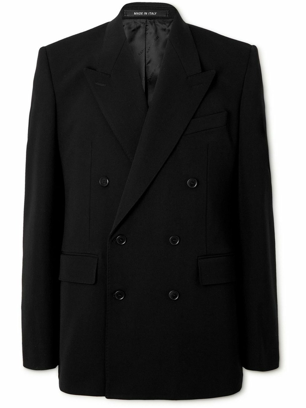 Photo: Balenciaga - Double-Breasted Twill Blazer - Black