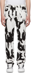 Alexander McQueen White Printed Jeans