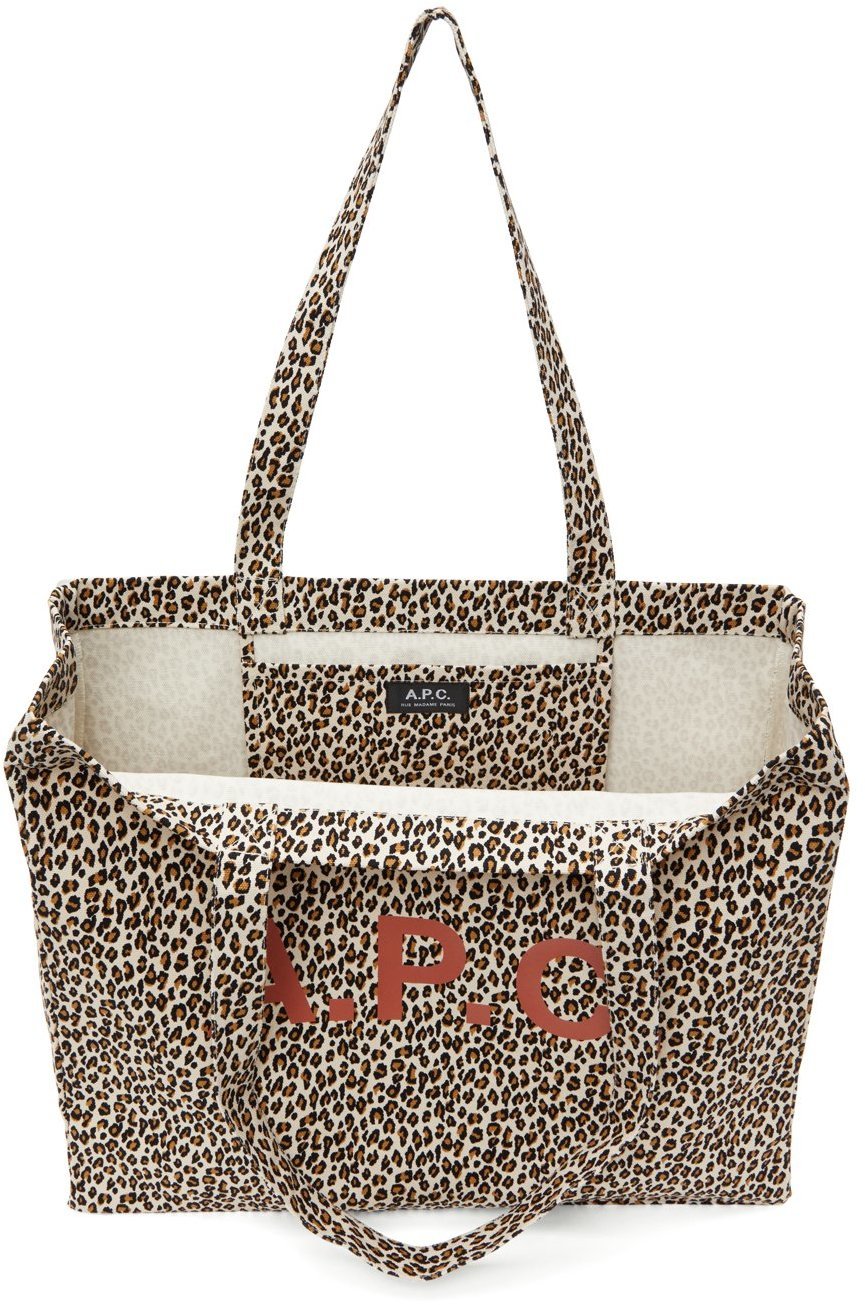 A.P.C. Beige Leopard Diane Shopping Tote A.P.C.