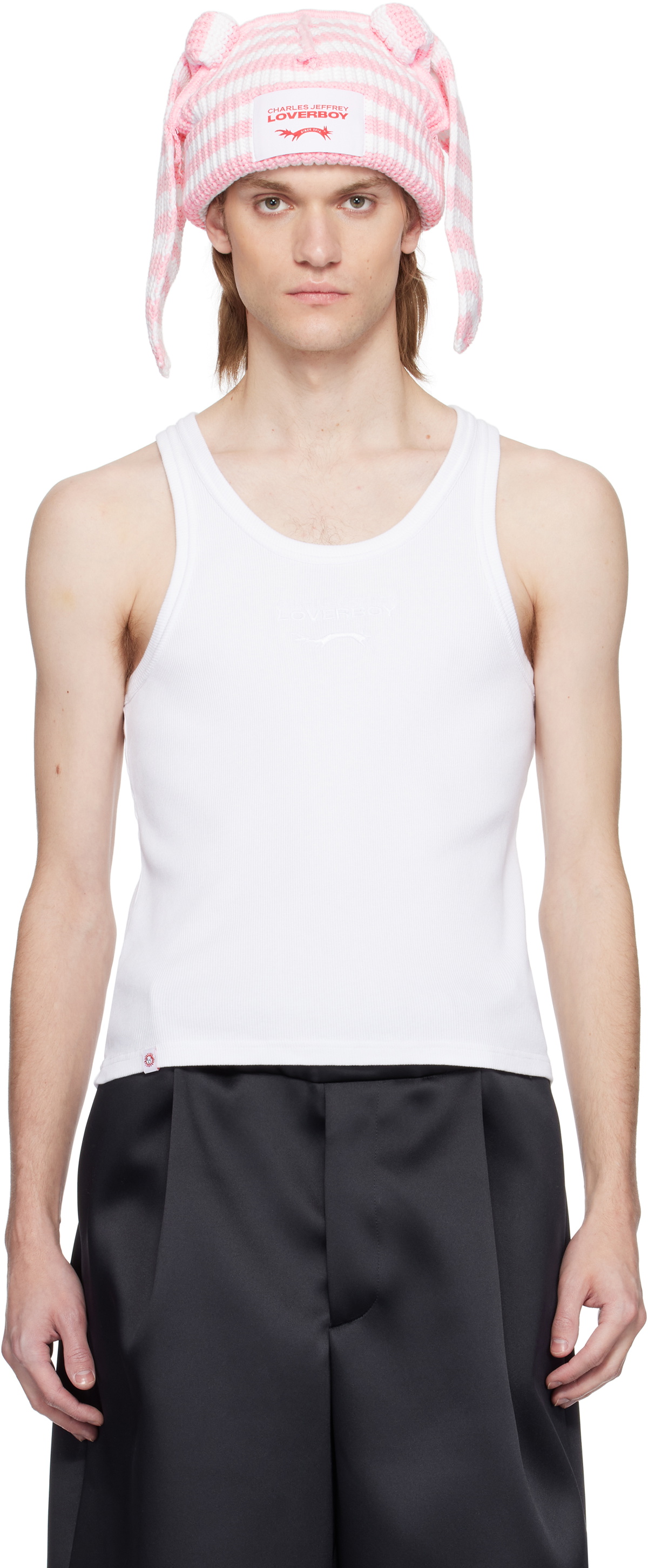 【関税込み】Charles Jeffrey LOVERBOY タンクトップ Charles Jeffrey LOVERBOY Blue Embroidered Tank Top Charles