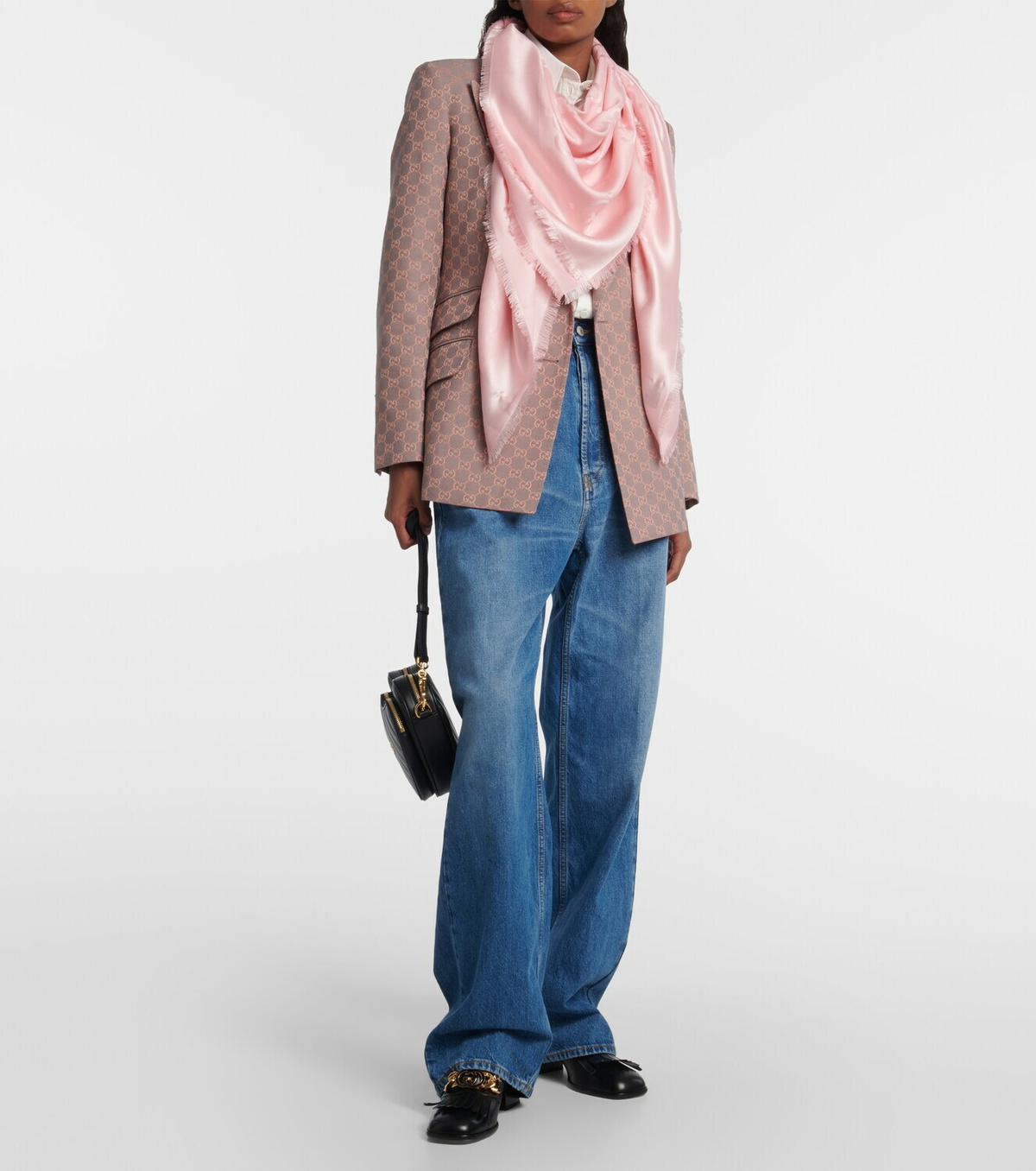 Gucci GG silk and wool jacquard scarf Gucci