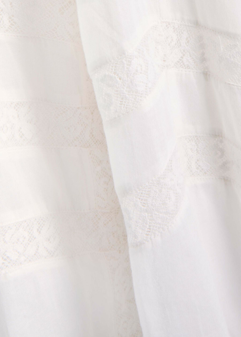 Loveshackfancy Suvi Guipure-lace Detailed Cotton Midi Dress White