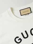 GUCCI - Printed Cotton-Jersey T-Shirt - White