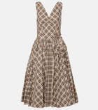Prada Checked cotton poplin midi dress