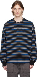 Juun.J Blue Striped Long Sleeve T-Shirt