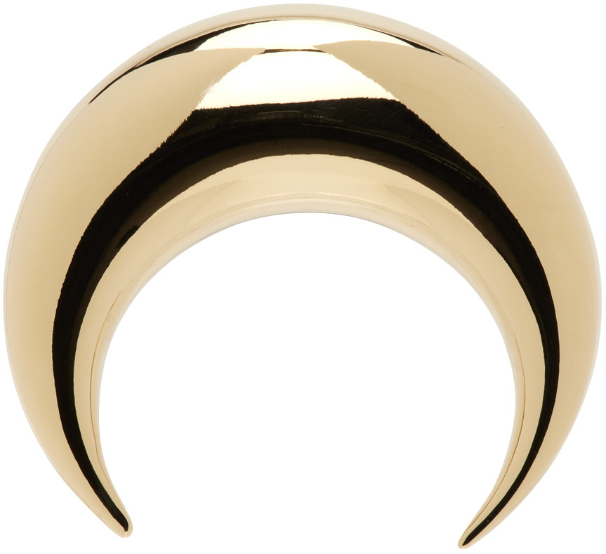 Marine Serre Gold Regenerated Moon Stud Single Earring