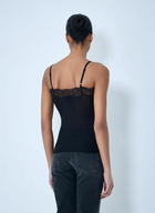 Saint Laurent Lace-Trimmed Silk Tank Top