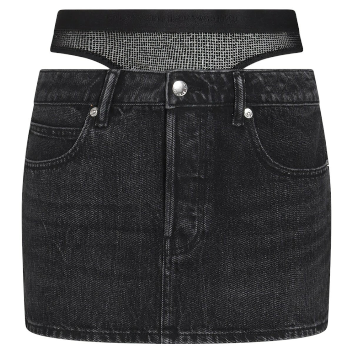 スカート ALEXANDER WANG BLACK STRETCH CUPRO BLEND SKIRT Alexander Wang Black Stretch Cupro Blend Skirt Alexander Wang