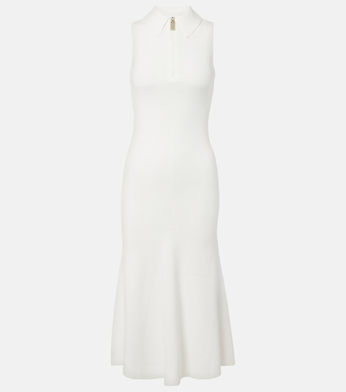 Victoria Beckham Mira ribbed-knit zip-up midi dress