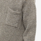 Universal Works Men's Loose Pocket Crew Knit in Fleck Grey