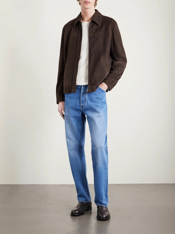 Photo: Canali - Woven Suede Jacket - Brown
