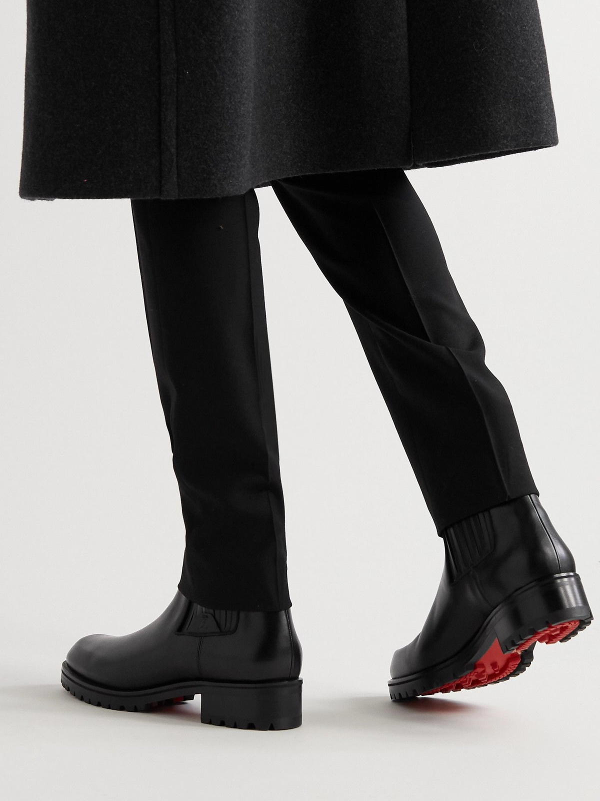 Christian Louboutin black Melon Leather Ankle Boots