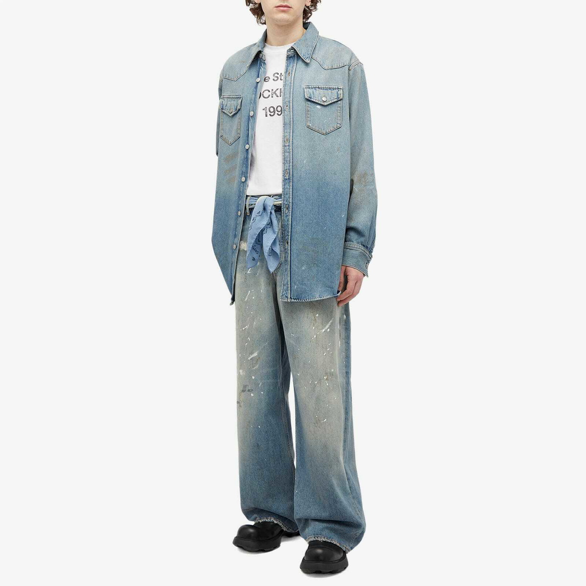 Acne Studios Men's Karty Denim Overshirt in Trafalgar Acne Acne Studios Men's Karty Denim Overshirt in Trafalgar Acne