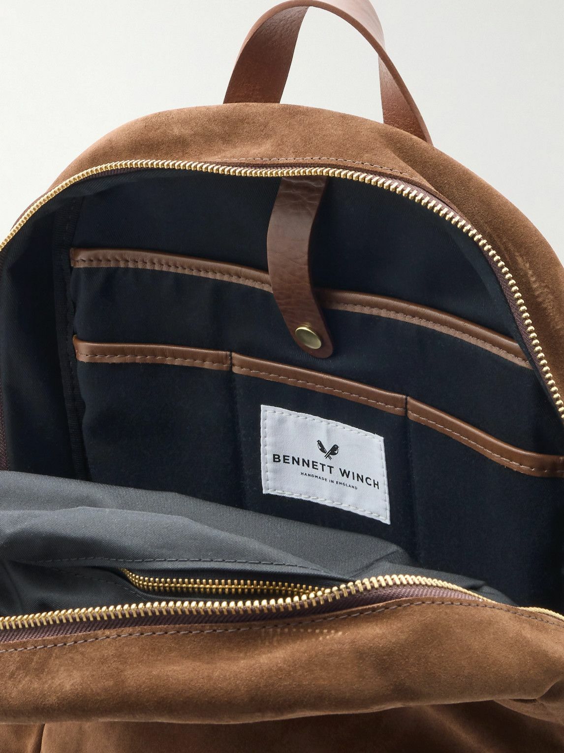 Bennett Winch - Leather-Trimmed Suede Backpack
